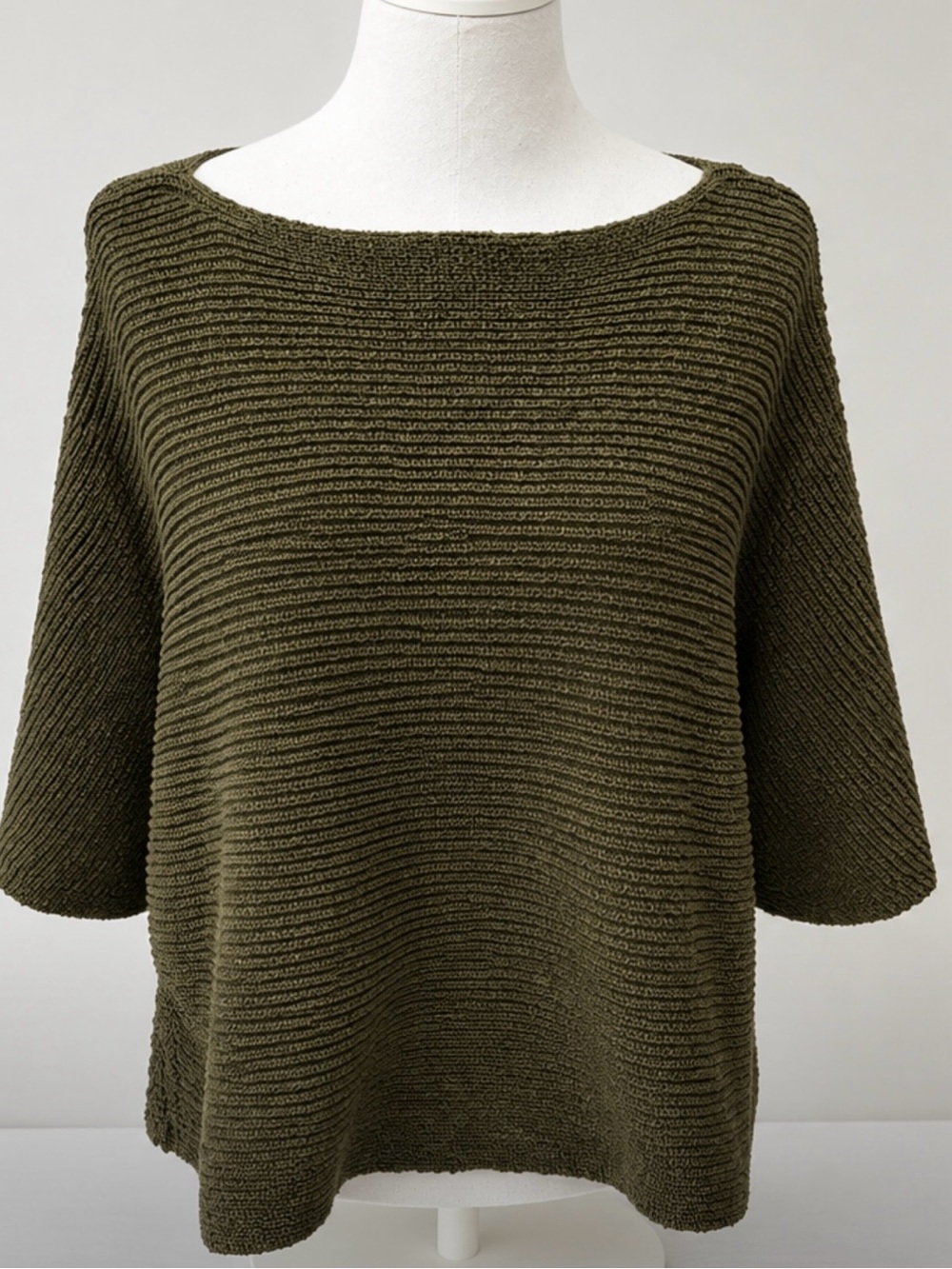 Zara NWOT Olive Green Ribbed Knit Women's Sweater Size Large New Without Tags